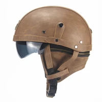 four seasons retro personalized helmet half helmet pedal motorcycle cruise leather helmet prince prince battery car