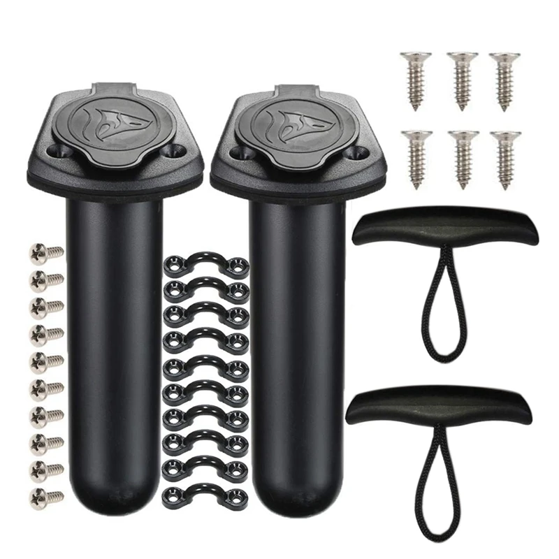 

Fishing Rod Holder Set 2 Pack Kayak Deck Flush Mount for Fishing Boat, Canoe and Fishing Tackle Accessory Tool