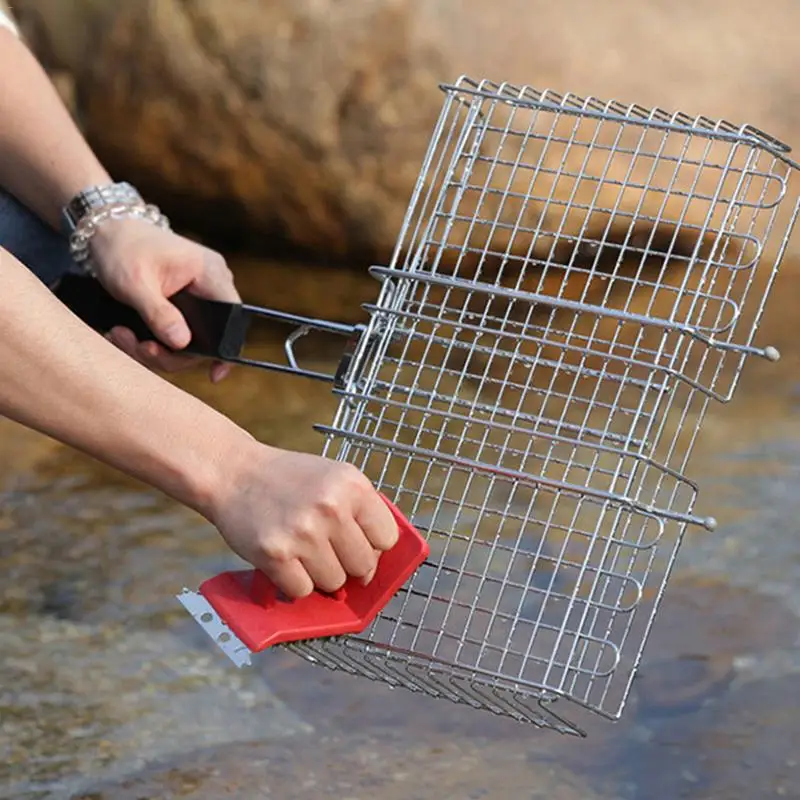 3 в 1 Бытовая многофункциональная щетка для чистки барбекю плита гриль из медной