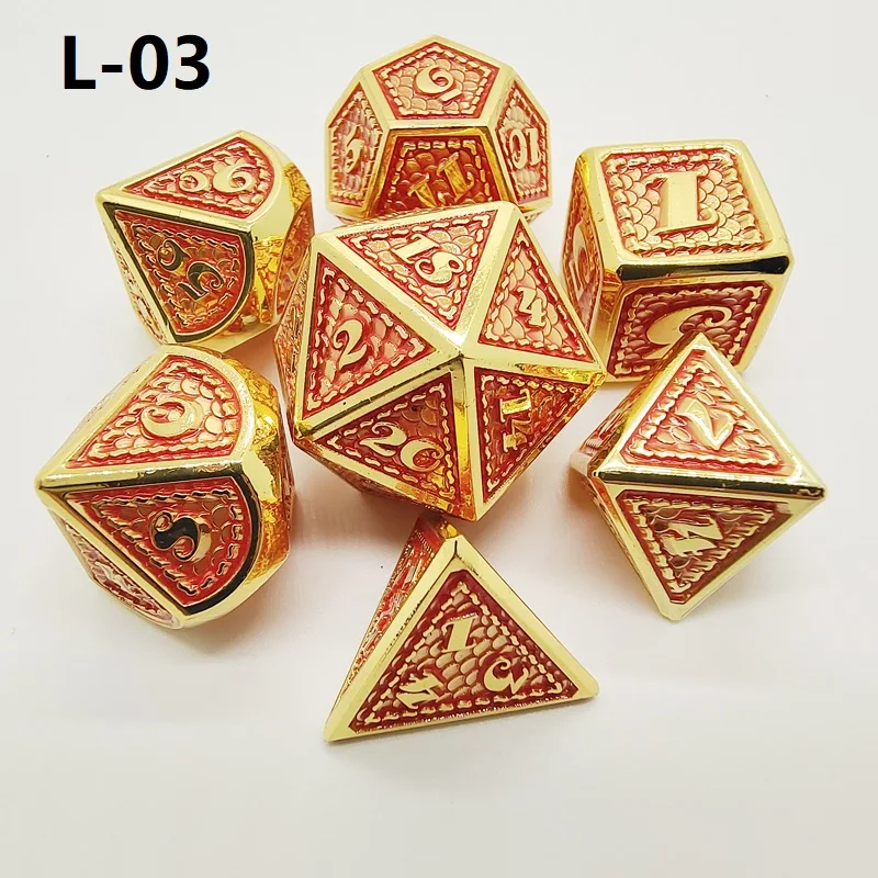 Металлические игральные кости 7 шт./компл. металлические стандартные d4 d6 d8 d10 d12 d20 |
