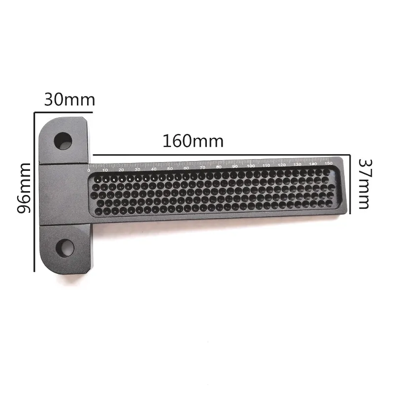 

Aluminum Alloy T 155mm Hole Positioning Measuring Ruler Hole Scribing Gauge Crossed Feet woodworking crossed-out Measuring Tool