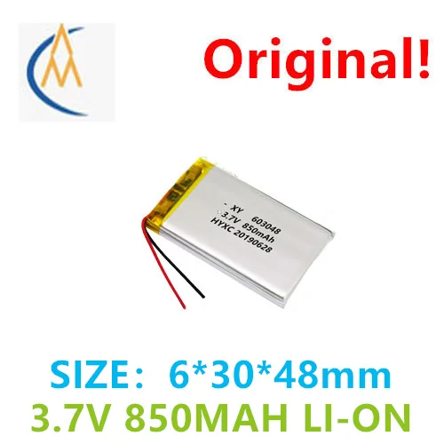 

603048 polymer lithium battery 900mAh led smart home table lamp a 3.7V battery solar toy navigator
