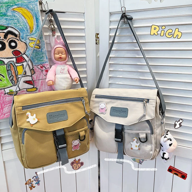 

Ladies Canvas Messenger Bag Fashion Shoulder Bag Leisure Bag For Women Classic Crossbody Bags Female Multifunctional School Bag