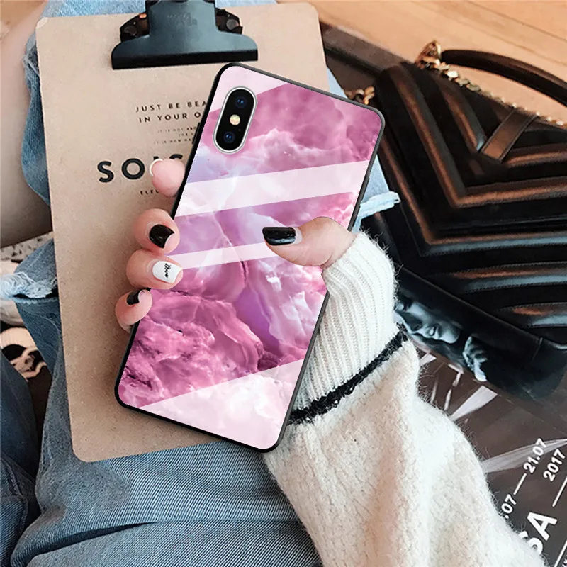 Чехол для Apple Iphone 11 Pro Max цветной мраморный чехол из закаленного стекла 6 6s 7 Plus 8 X XR XS