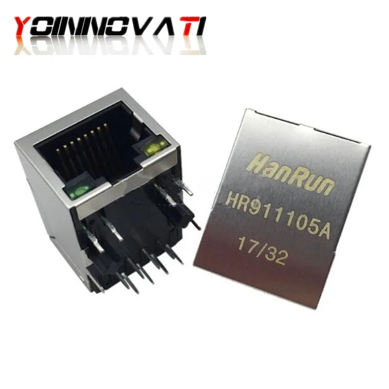 100 шт. HR911105A с лампой HY911105A RJ45 сетевой трансформатор сетевым фильтром