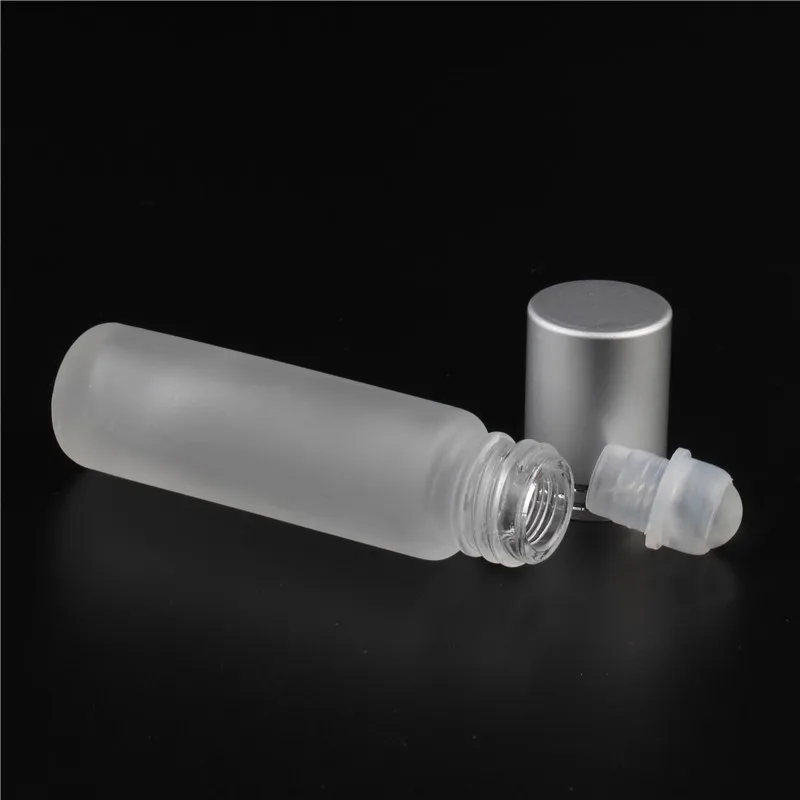 1pc10ml Thick Frosted Glass Roll On Essential Oil Refillable Empty Perfume Bottle 10cc Stainless Roller Ball Free Shipping | Красота и