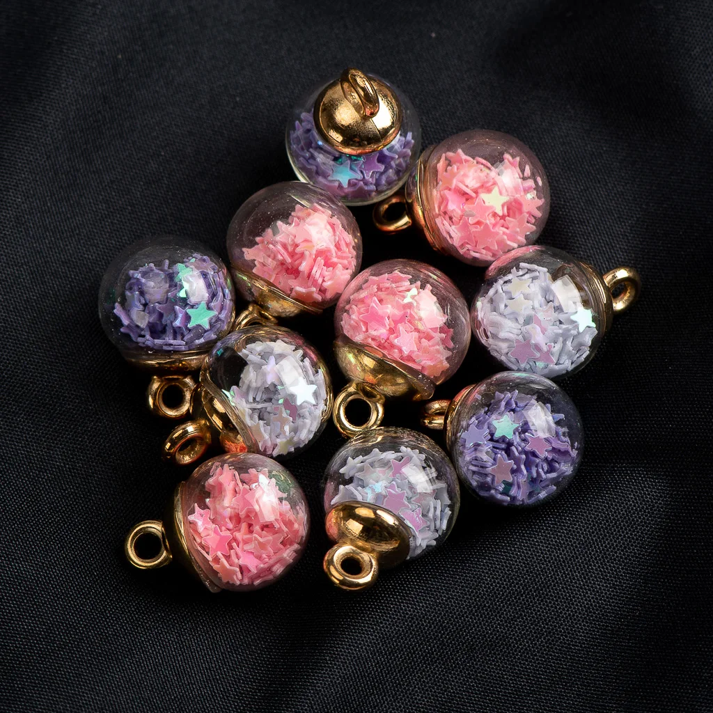 12 #14 #10 шт Звезда золотой сплав крюк полый стеклянный шар звезда ювелирных изделий