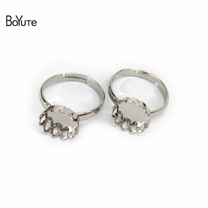BoYuTe (100 шт./лот) 10 мм 12 14 15 16 18 20 кабошоны базовые Регулируемые заготовки для колец