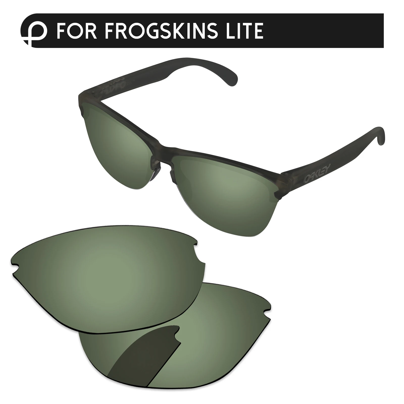 Green Black PapaViva Сменные линзы для аутентичных солнцезащитных очков Frogskins Lite OO9374 Поляризованные-несколько вариантов - Цвет линз: Green Black