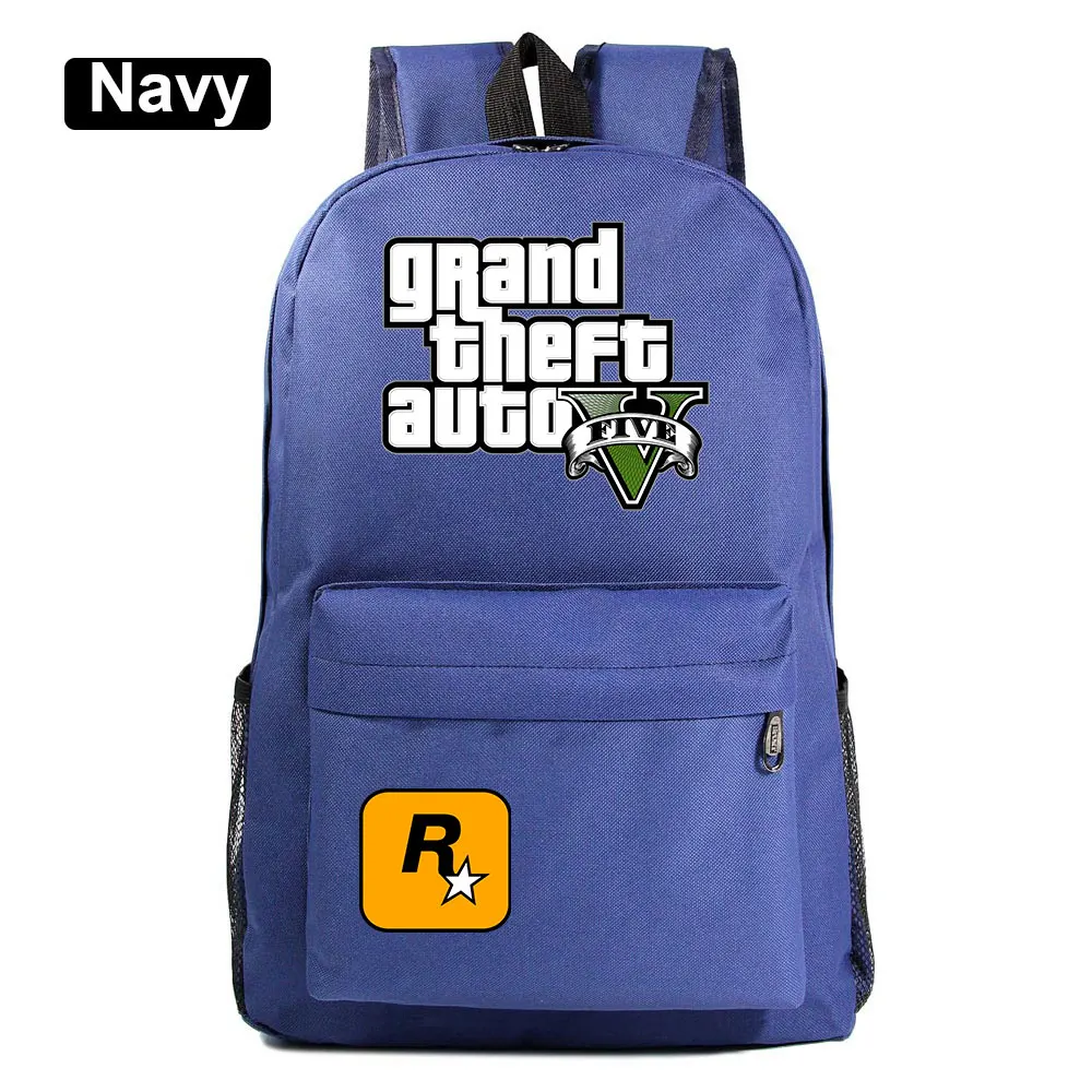A34-21 Подарочные игры с героями мультфильмов, GTA5, клетчатая школьная сумка ярких цветов для мальчиков и девочек, женский рюкзак, школьные сумки для подростков, холщовые мужские школьные рюкзаки - Цвет: A34-21