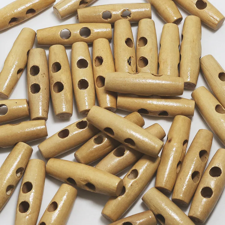 100 шт. деревянные пуговицы Meetee 2 отверстия деревянная Роговая застёжка-тогл для