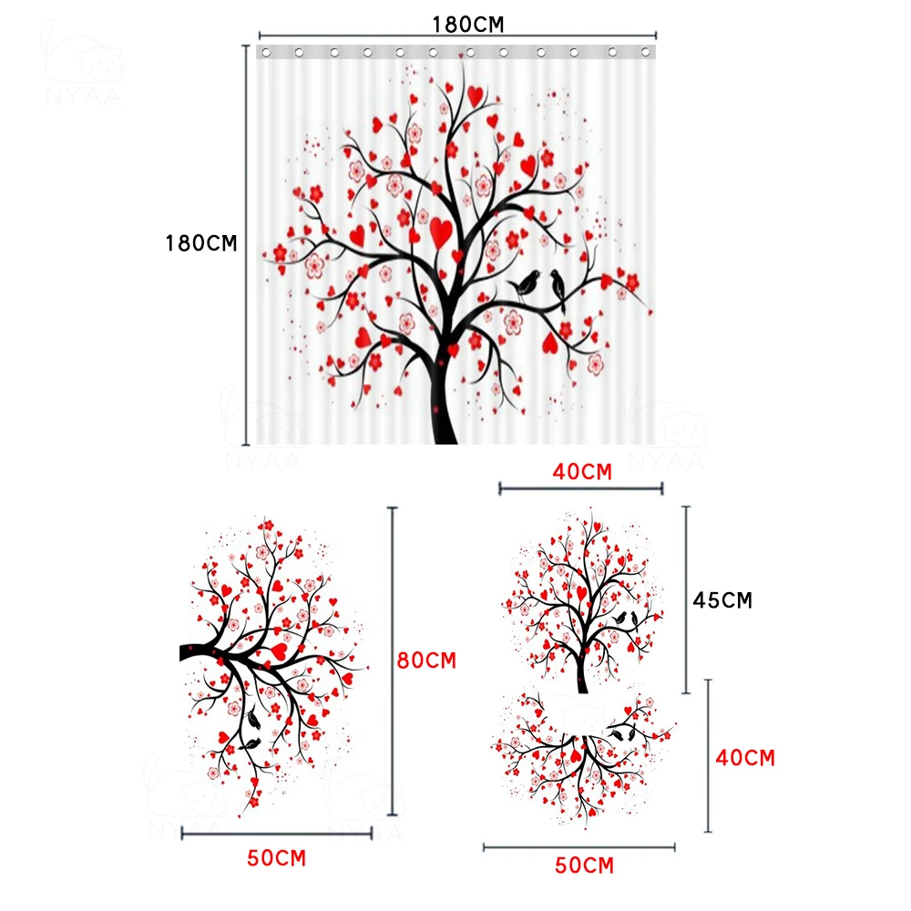 Занавеска для душа NYAA из полиэстера водонепроницаемая фрикционная шторка ванной