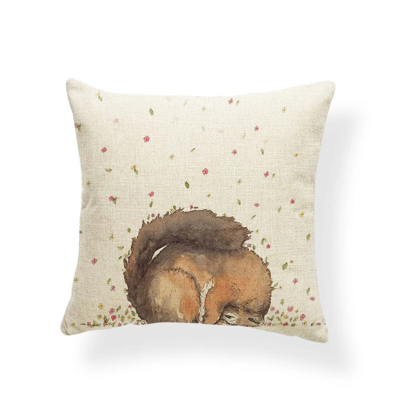 Тёплый искусственный кролик лиса олень белка гриб животное подушка для гостиной