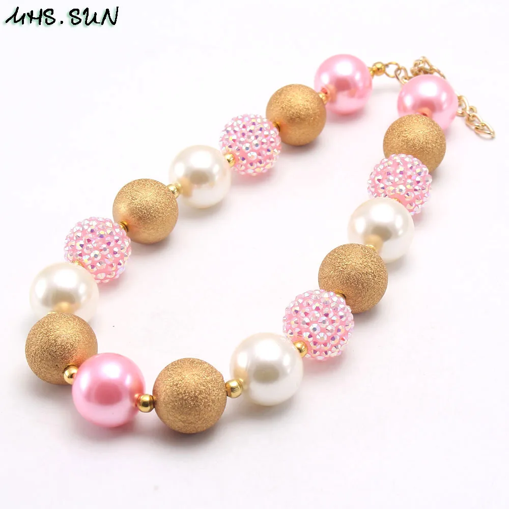 MHS.SUN Fashion Chunky Beads Necklace Baby Girls Bubblegum For Child Kids Toddler Beaded Handmade Jewelry | Украшения и