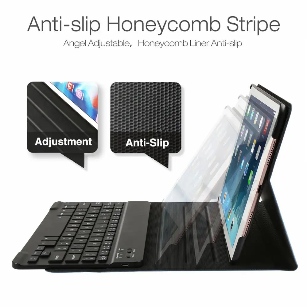 AZERTY QWERTY чехол с клавиатурой для iPad 2017 9 7 Air 2 Smart Cover 2018 русской испанской английской