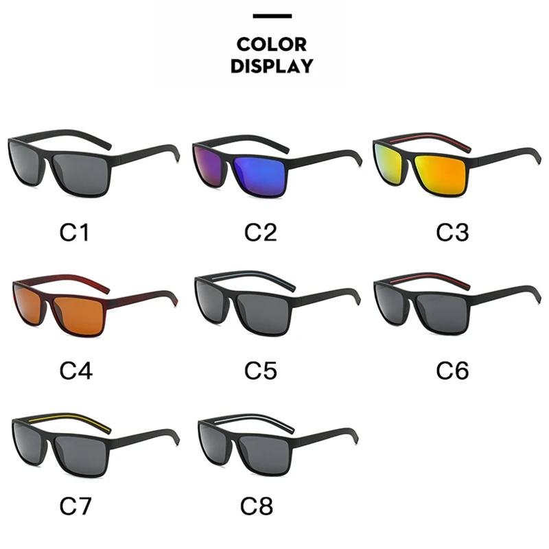 Солнцезащитные очки с квадратной оправой для мужчин и женщин поляризационные