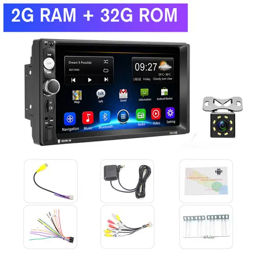 32G 8IR Camera Podofo 2din Автомагнитола Android gps Navi WiFi TF автомобильный мультимедийный плеер стерео для VW TOYOTA GOLF Nissan hyundai CR-V Авторадио - Цвет: 32G 8IR Camera
