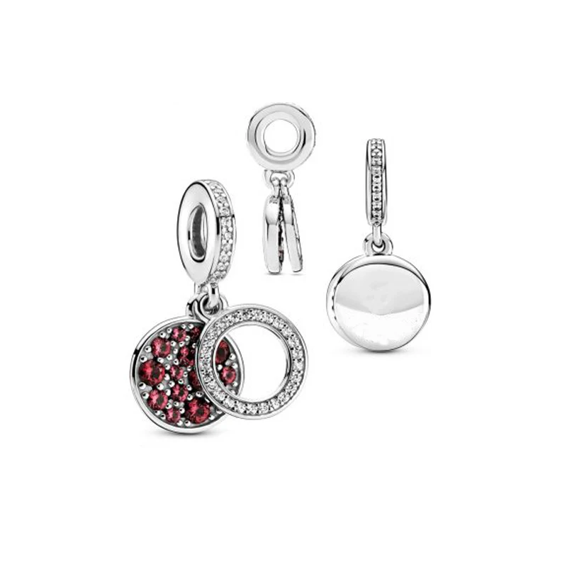 

FURUYA Valentine's 925 Sterling Silver Sparkling Rose Crystal Beads Fit Original Pandora Charms Bracelets Women Jewelry