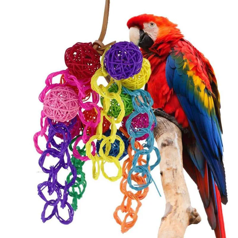 

Parrots Toys And Bird Supplies Bird Chew Hang Toys Wood Rope Cave Ladder Colorful Pet Toy Swing Stand Budgie Parakeet Cage