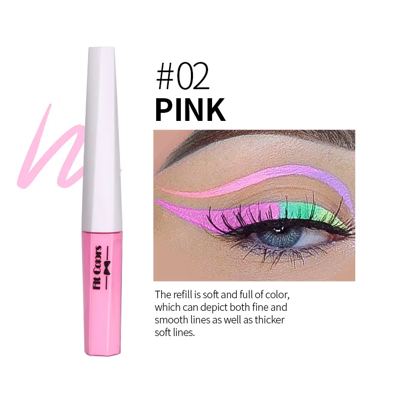

8 Colors Neon Liquid Eyeliner Long Lasting Waterproof Blue Green Eye Liner Pen Sweat-proof Quick Dry Colorful Eyes Makeup TSLM1