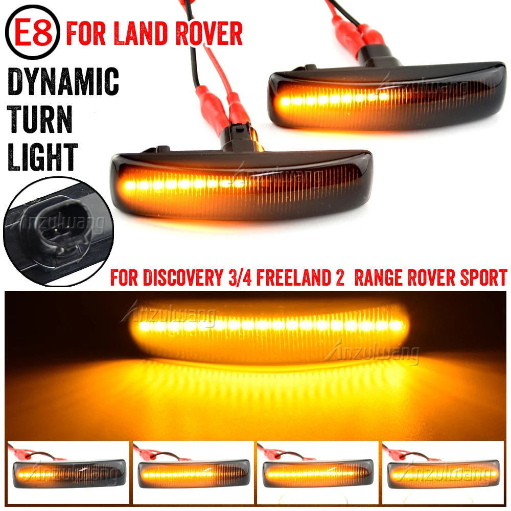 

2pcs For Land Rover Range Rover Sport Discovery 3 4 Freeland 2 Led Dynamic Side Marker Light Smoke Lens Repeater Indicator Light