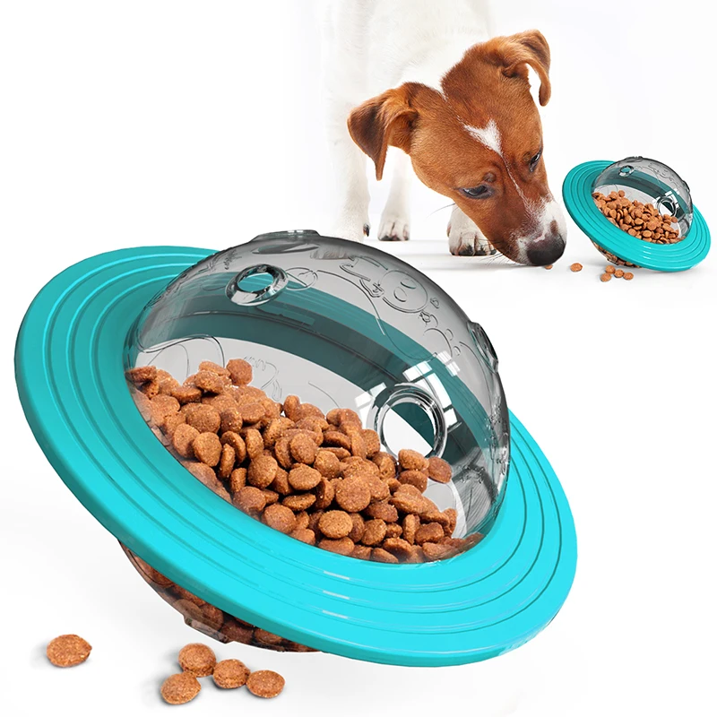 

Pet Dog Toy Food Dispenser UFO Ball Interactive Dog Bite Resistant Training Treat Toy Pet Feeding Leakage Food Dog Feeder
