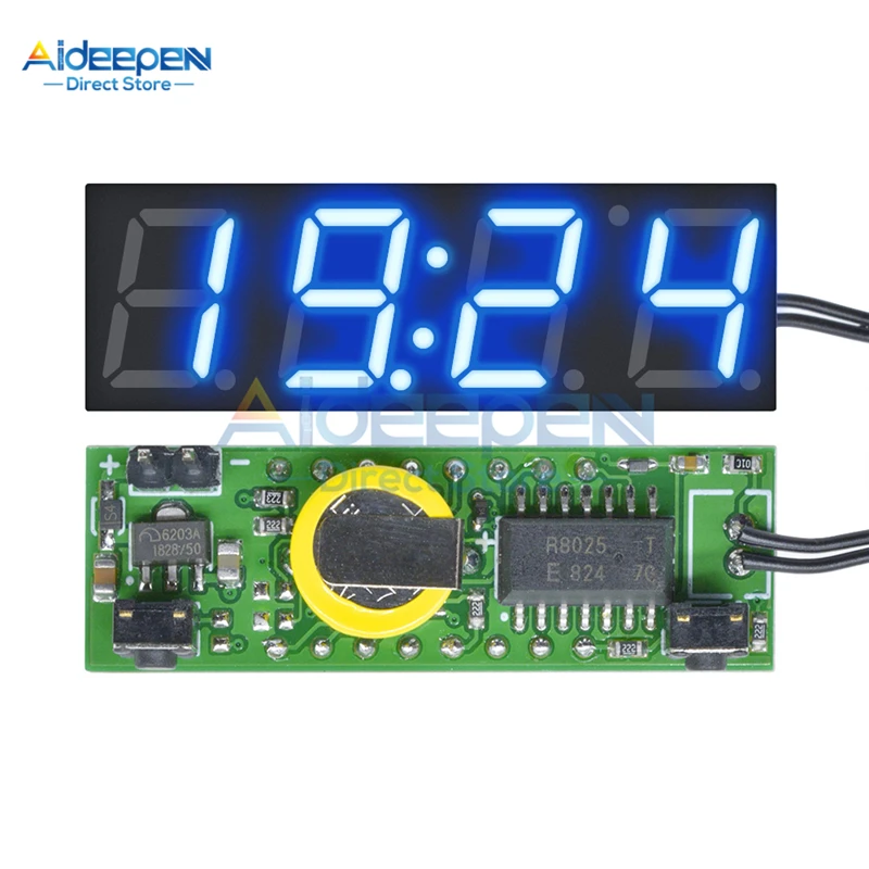 Blue DC 5 V-30 V 3 в 1 светодиодный DS3231 DS3231SN цифровые часы Температура Напряжение модуль часы с градусником вольтметр доска красный/синий/зеленый - Цвет: Blue