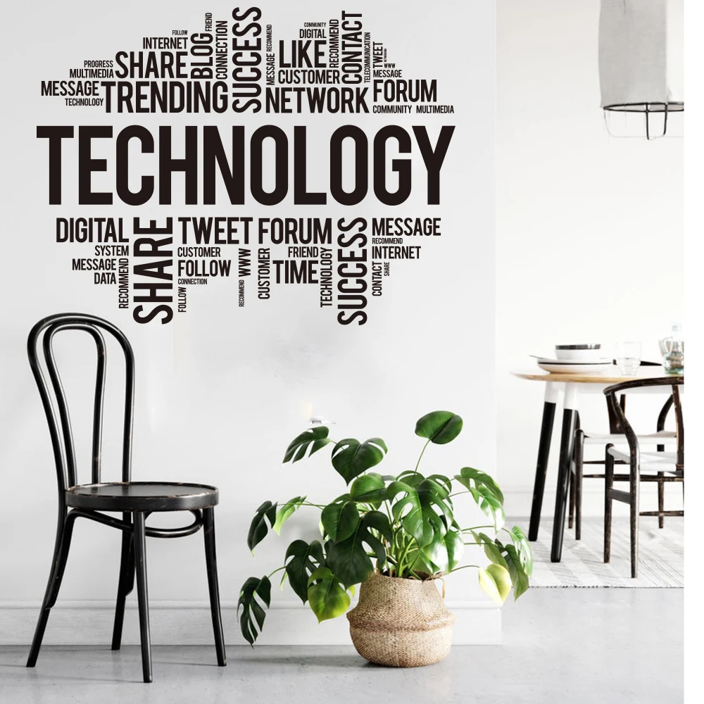 Стикер настенный виниловый в деловом стиле с применением больших технологий |