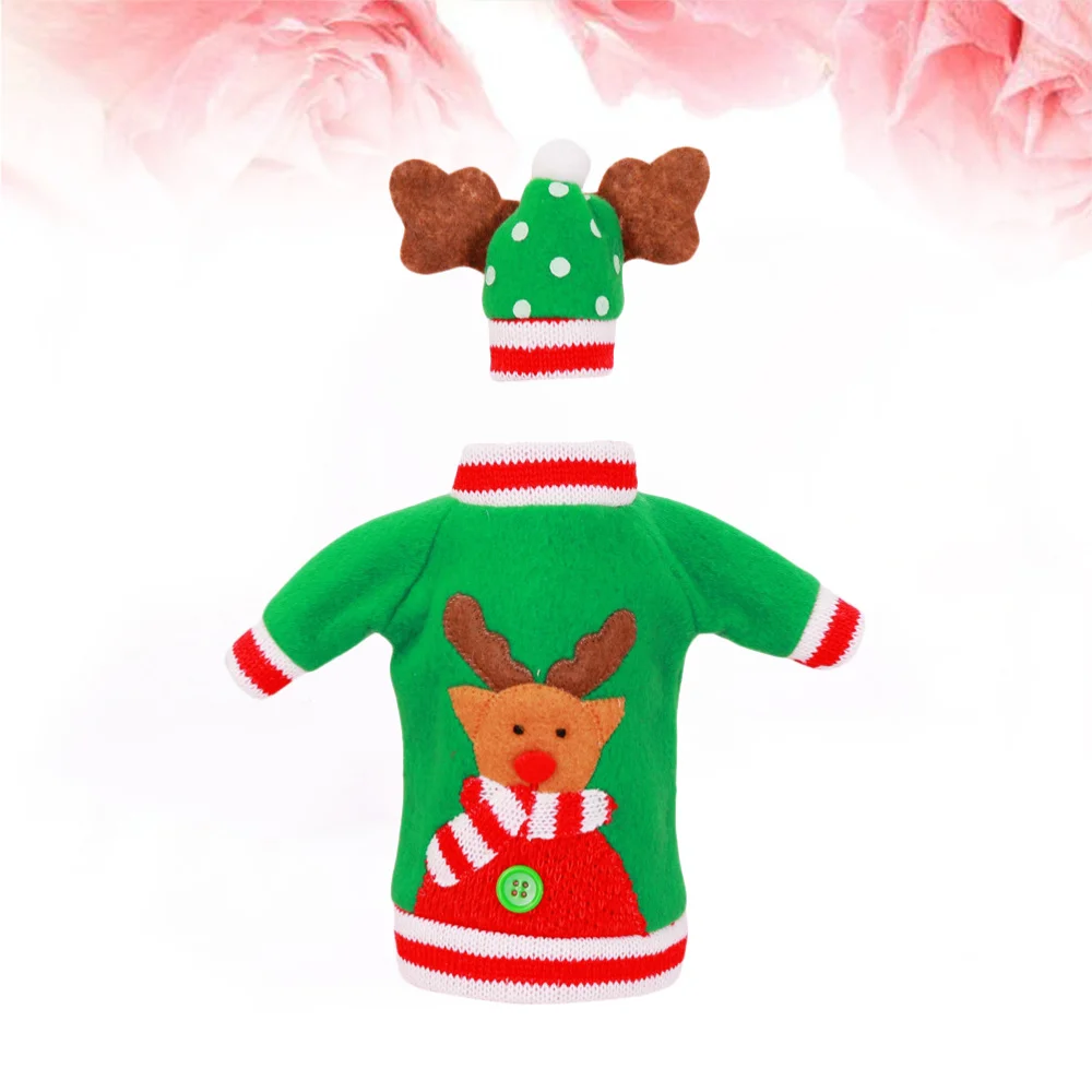 Рождественский комплект одежды из 2 предметов свитер на бутылку крышка