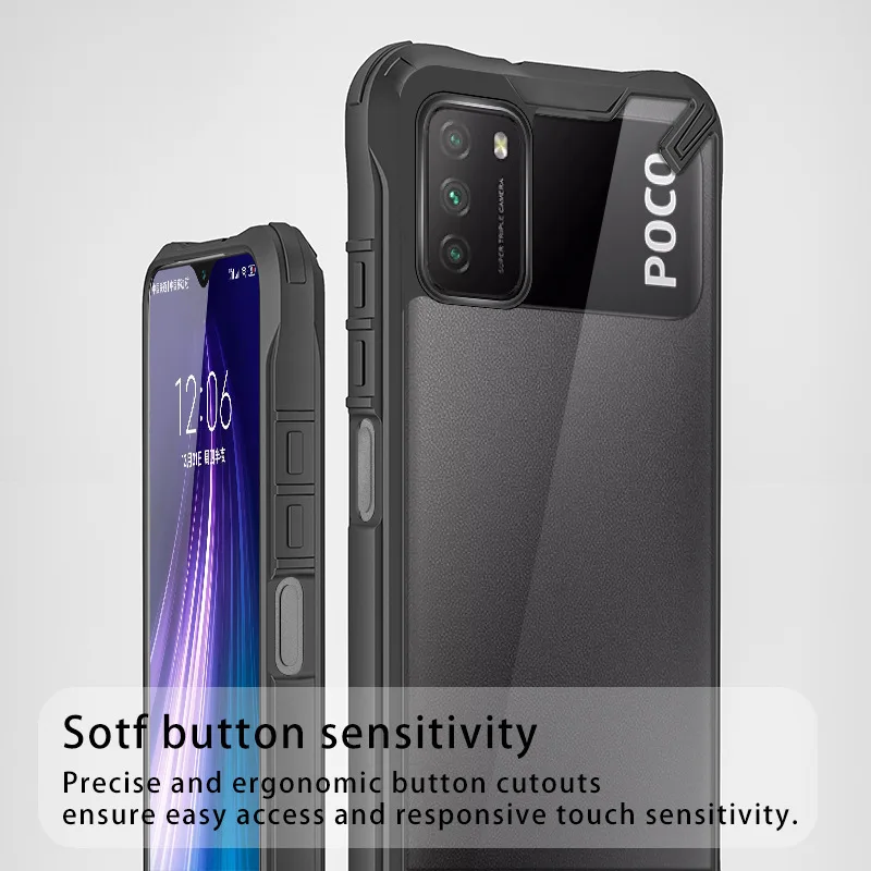 

Camouflage Military Suitable For Xiaomi Poco M3 Mobile Phone Case Airbag Clear Hard PC Flexible Frame Shockproof Back Cover