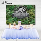 InMemory фон для вечевечерние НКИ Динозавров Юрского периода для мальчиков вечеринка на день рождения зеленые листья сафари джунгли фотофоны на заказ