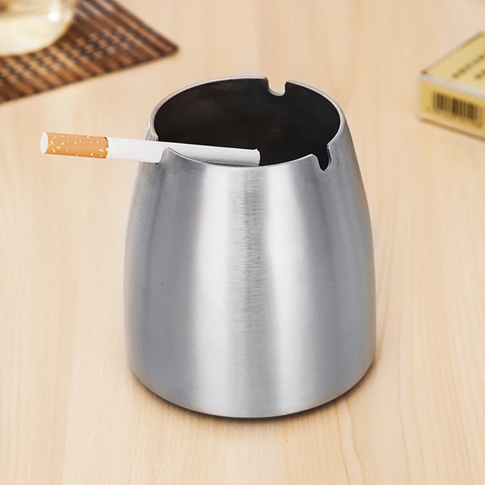 Ветрозащитная небьющаяся пепельница из нержавеющей стали Настольная с крышкой |