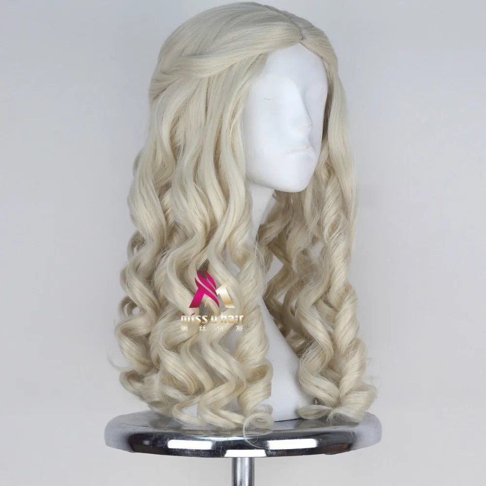 Новый парик для косплея Алиса в стране чудес белая королева светлые волнистые