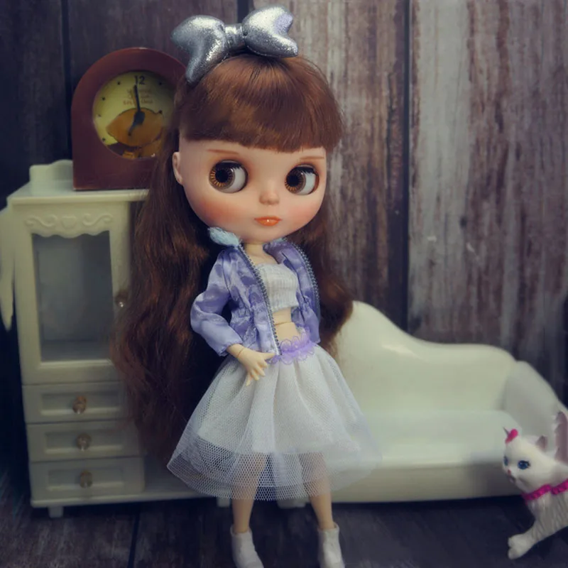 Комплект одежды для кукол Blythe Модный комплект майка топ пальто юбка платье брюки