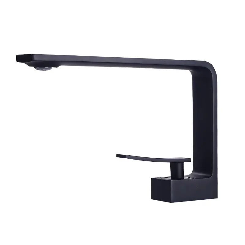 

Basin Brass Faucets Bathroom Sink Mixer Deck Faucet Single Handle Hot And Cold Water Mixer Taps Crane Tap Matte Black