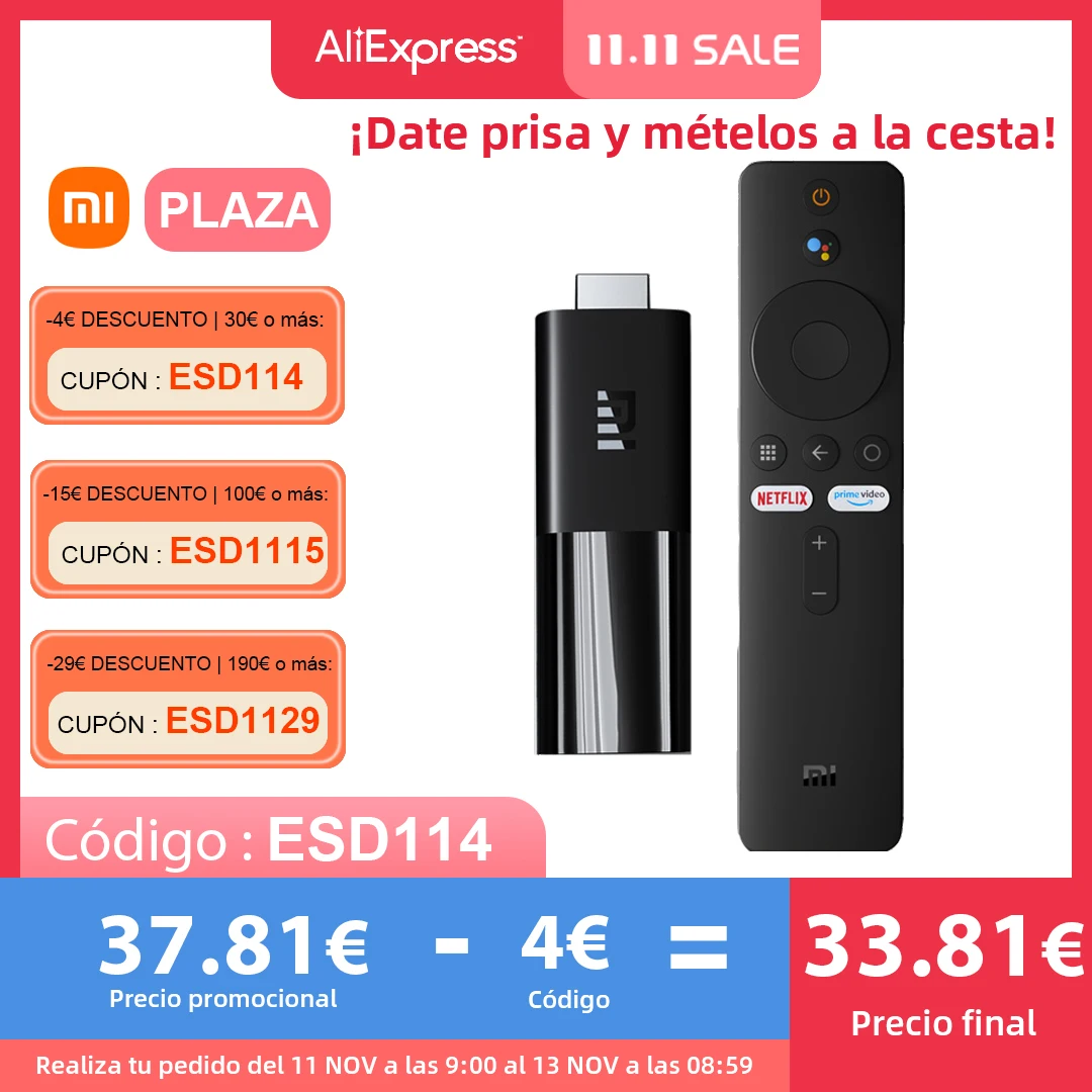 Xiaomi Mi TV Stick Smart Android 9.0 Quad-core Dolby DTS HD Dual Decoding Google Assistant Netflix Global Version | Электроника