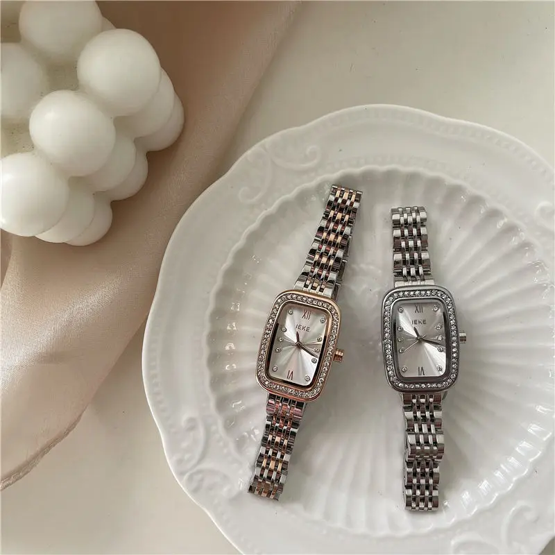 7Rings Classic Style OL Elegant Quartz Watch For Woman Chic Stainless Steel Diamond Square Luxury Fashion Wristwatch For Female enlarge