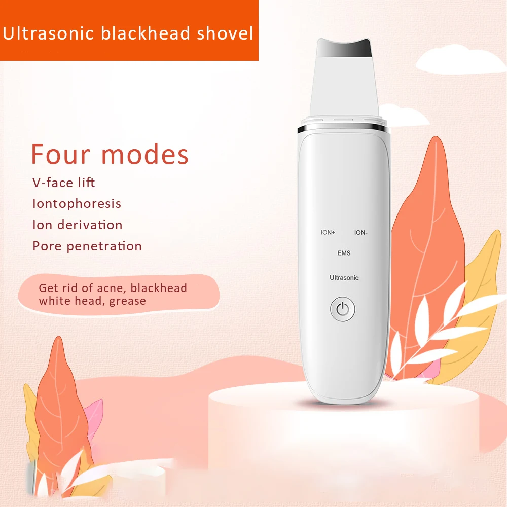 

Ultrasonic Facial Skin Scrubber Cleaner Ion Acne Blackhead Remover Peeling Shovel Cleaner Facial Massager Skin Care Dropshipping