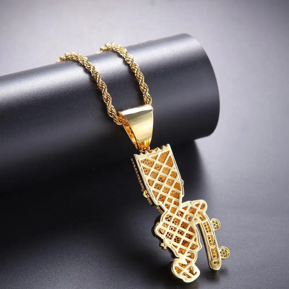 Кулон в стиле хип-хоп Симпсоны со стандартным мультяшным куклой мужские