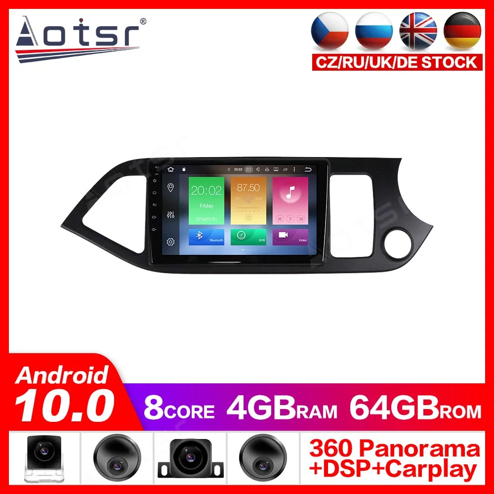 

Android 10.0 Navigation Radio Player for KIA Morning 2011-2016 auto Stereo Multimedia player Head Unit free Built in Carplay