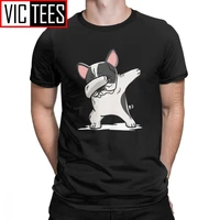 funny funny dabbing pied french bulldog dog lover tshirt men 100 percent cotton t shirt 2020 clothes