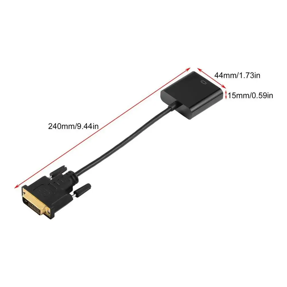 Full HD 1080P DVI D VGA активный адаптер конвертер кабель 24 + 1 Pin папа 15 Женский монитор для