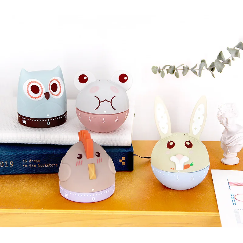 

1Pcs Cute Cartoon Animal Shape Study Time Management Multifunction for Kid Kitchen Timer Cooking Reminder Home Decor Alarm Clock