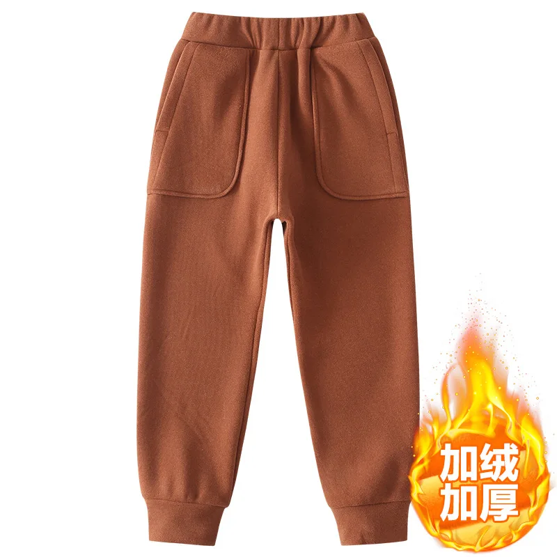 

Autumn Winter Children Pants Plus Velvet Pants For Kids Teenager Sport Trousers Warm Boys Joggers 3-14T Years School Clothing