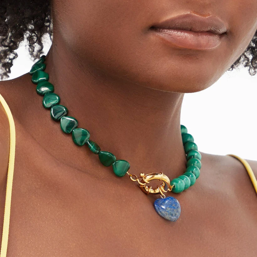 Бусы из натурального камня розовый кварц Нефритовое сердце кулон ожерелье для