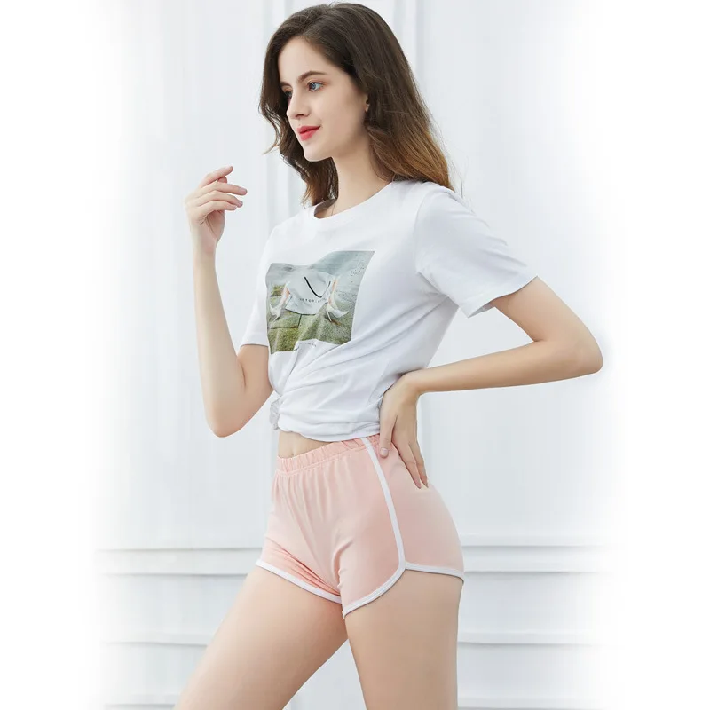 

Women Short Pant Casual Lady All- Loose Solid Soft Cotton Leisure Female Workout Waistband Skinny Stretch Shorts New 2021