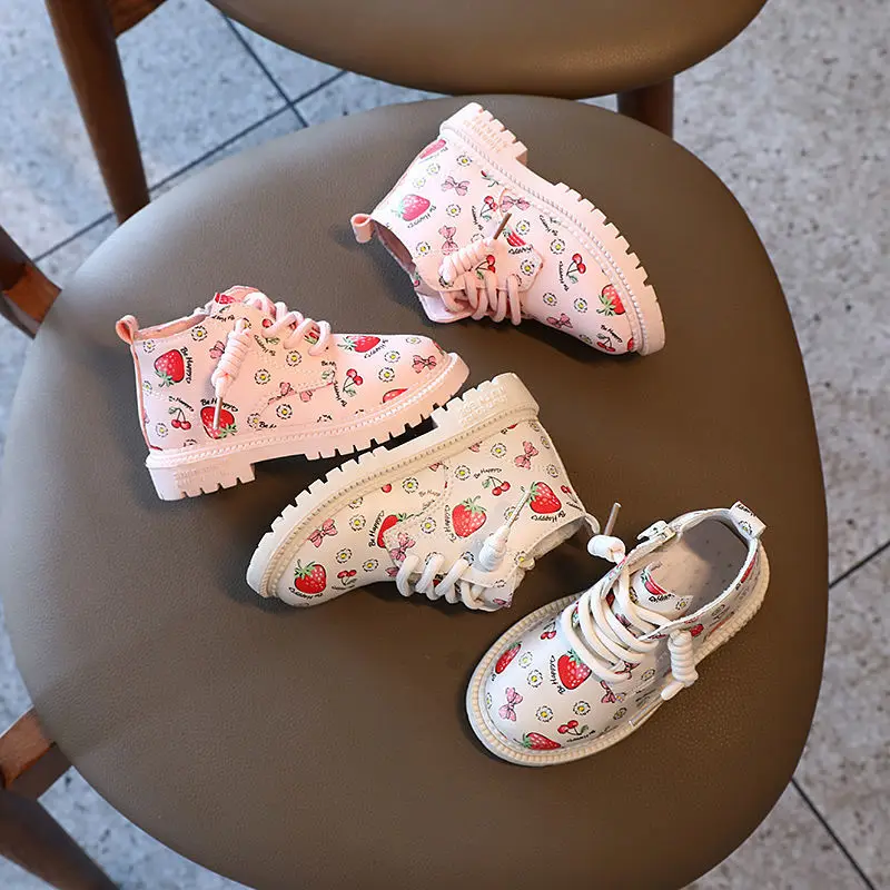 

New Kids Boots Autumn/Winter Boys Girls Boots Leather Martin Boots Baby Girls Keep Warm Fashion Waterproof Non-Slip Kids Shoes