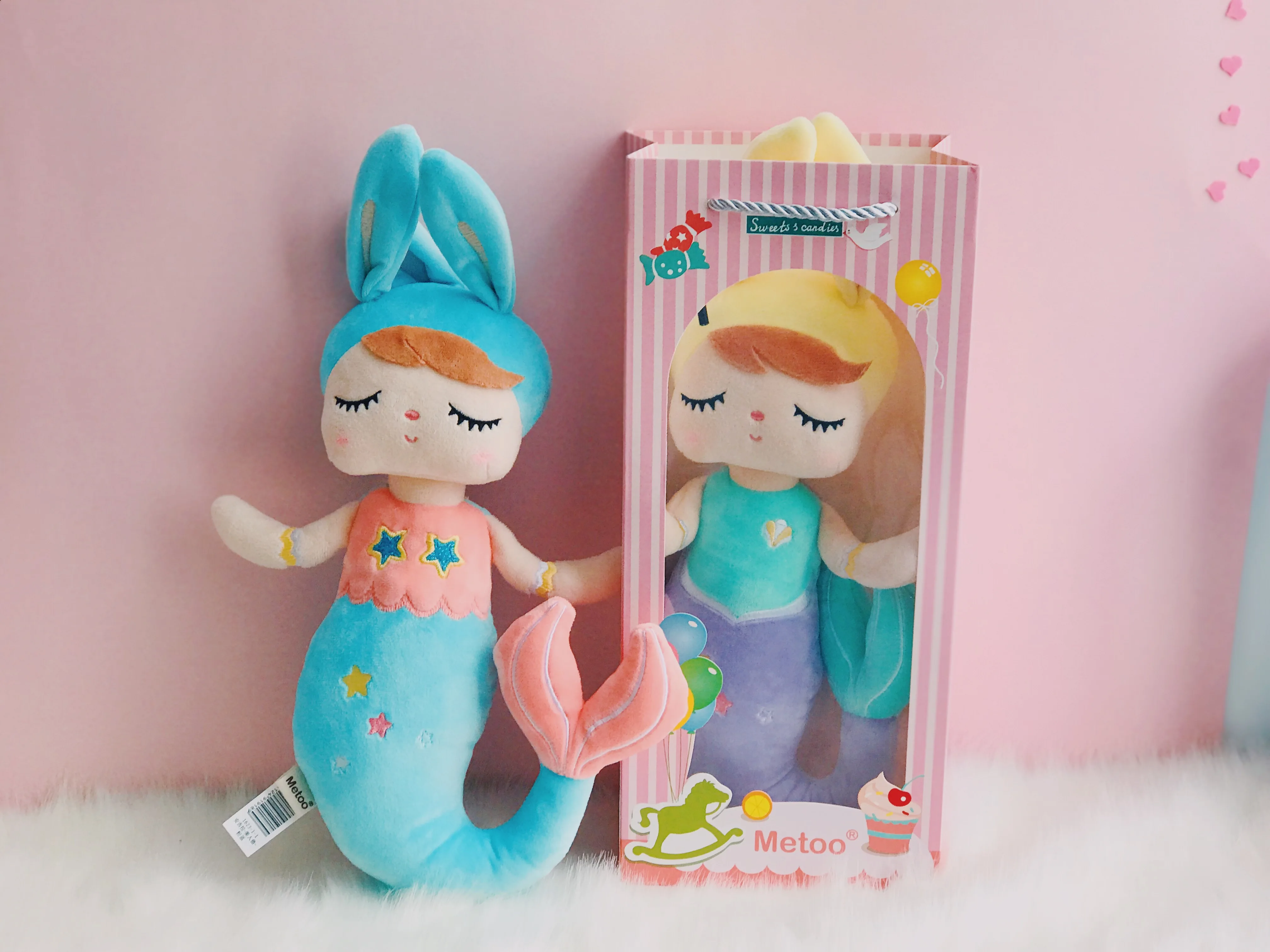 Metoo Плюшевые игрушки Анжела Русалочка куклы с коробкой Dreaming Girl плюшевый кролик мягкие Подарочные игрушки для детей 【 новая коробка 】
