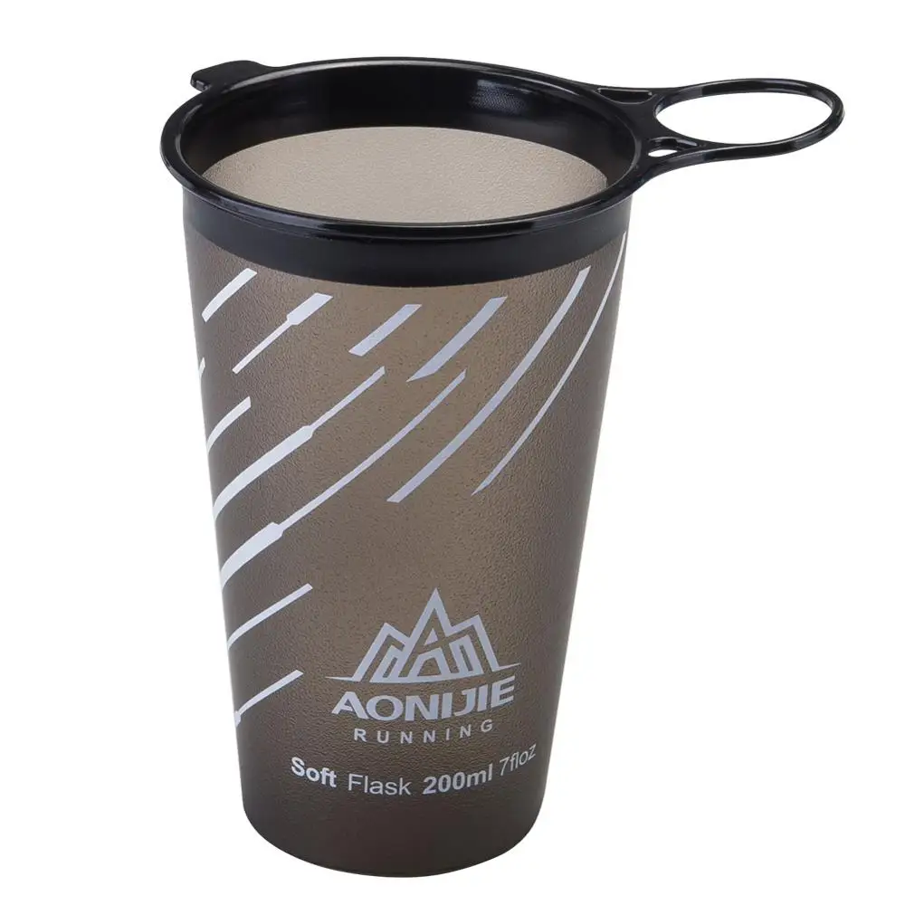 AONIJIE, мягкая колба, бутылка для воды, складные, складные, сумки для воды, TPU, бесплатно, для бега, гидратация, поясные сумки, SD09/10 250/500 мл - Цвет: SD22 Gray 200ml Cup