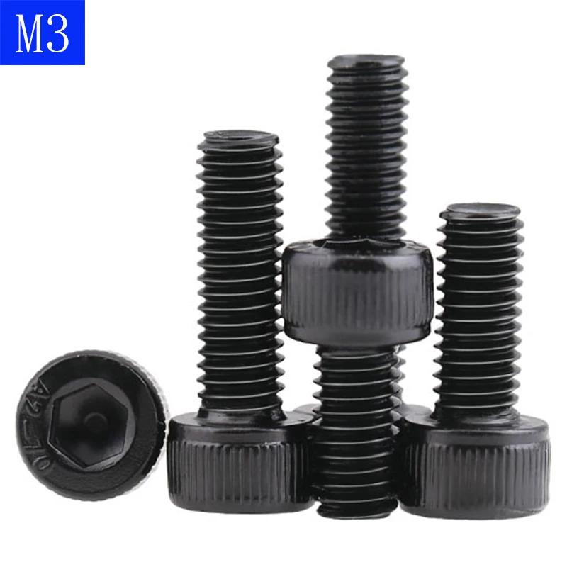 

Болты ZHUOWEILE М3 х 0,5 3 мм черные нержавеющие DIN 912 / ISO 4762